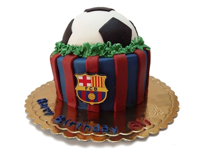 کیک تولد پسرانه - کیک تولد فوتبالی بارسلونا | کیک آف