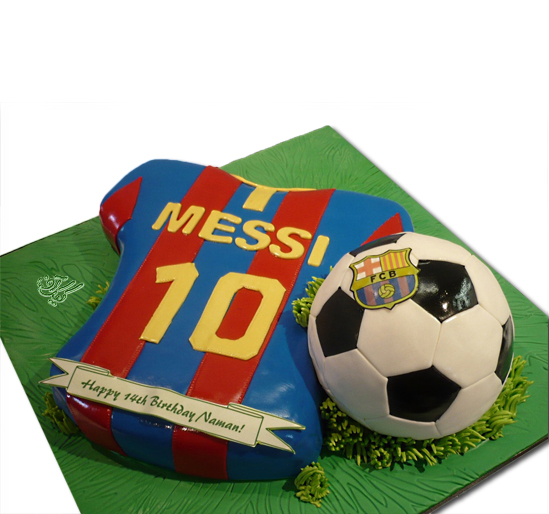 کیک تولد پسرانه-کیک تولد فوتبالی مسی | کیک آف