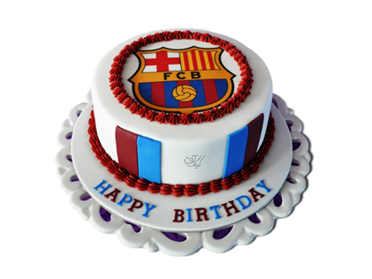 کیک تولد پسرانه - کیک تولد فوتبالی بارسلونا 5 | کیک آف