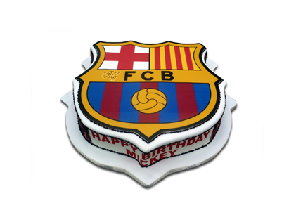 کیک تولد پسرانه - کیک تولد فوتبالی پرچم بارسلونا 2 | کیک آف