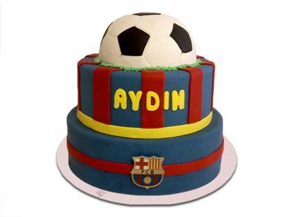کیک تولد پسرانه - کیک تولد فوتبالی بارسلونا 6 | کیک آف