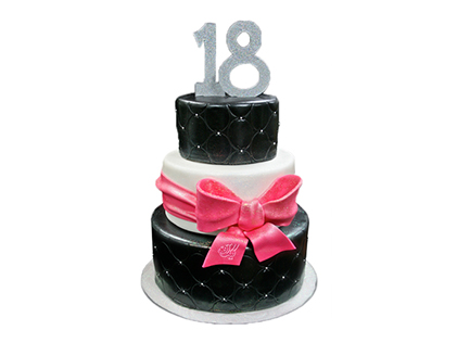 خرید آنلاین کیک - کیک تولد سیاه و سفید | کیک آف