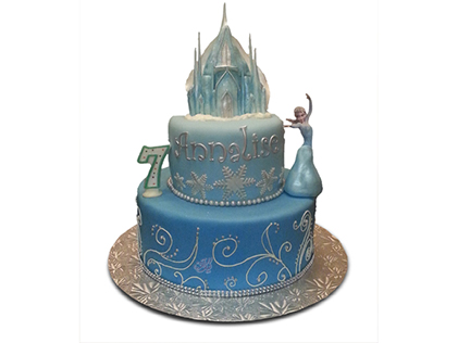 سفارش کیک تولد - کیک تولد دخترانه السا و قلعه یخی | کیک آف