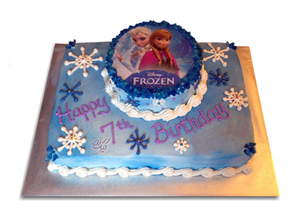 کیک تولد دخترانه - کیک السا و آنا در برف | کیک آف