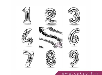 بادکنک عدد تولد - بادکنک فویلی عدد یک نقره ای | کیک آف