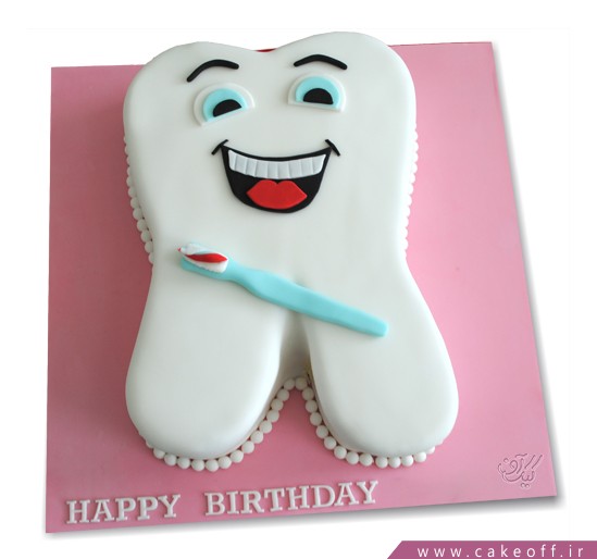 خرید کیک تولد اینترنتی - کیک جشن دندونی سپید دندان | کیک آف