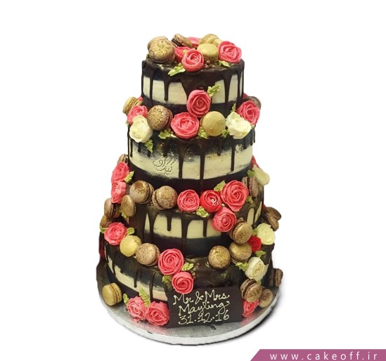 سفارش کیک عروسی - کیک عروسی گلبن | کیک آف