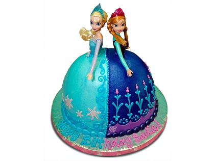 سفارش کیک دخترانه - کیک السا و آنا 1 | کیک آف