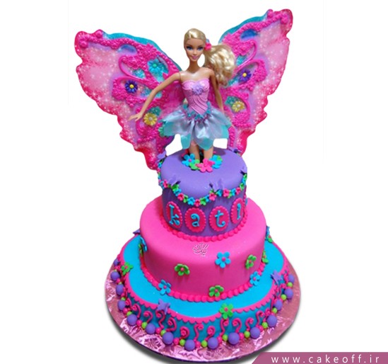 کیک تولد دخترانه - کیک باربی پروانه ای | کیک آف