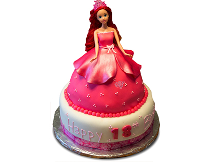 کیک تولد دخترانه - کیک باربی قرمز | کیک آف