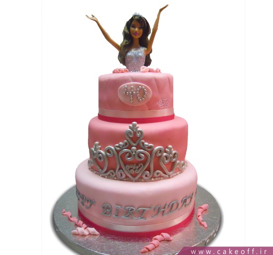 کیک تولد دخترانه - کیک باربی ملکه | کیک آف