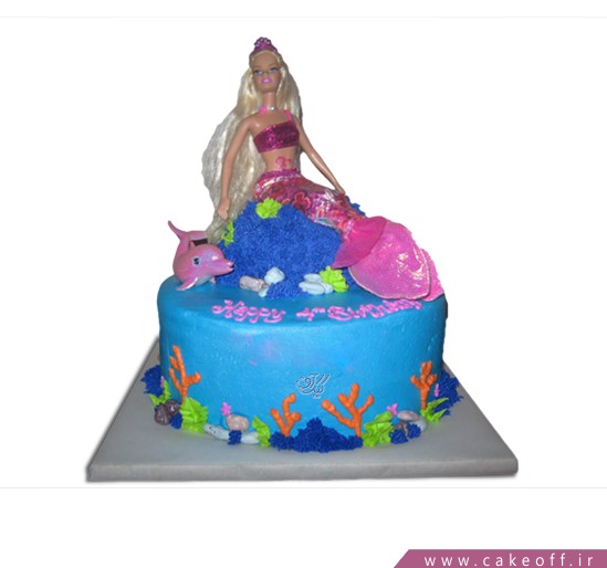  کیک باربی و دلفین 