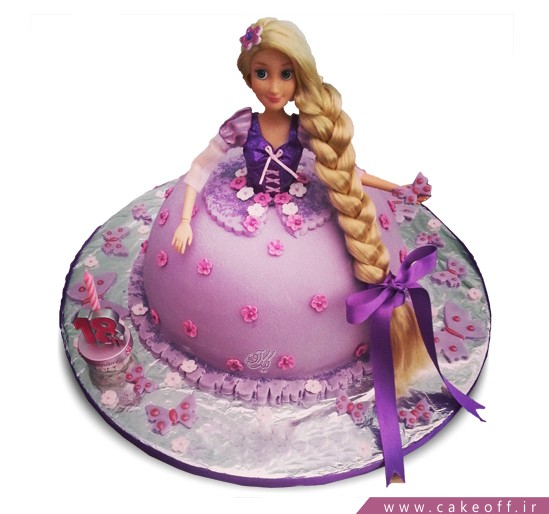 کیک تولد دخترانه - کیک دخترانه گیسو کمند | کیک آف