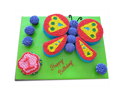 کیک در اصفهان - کیک تولد پروانه و کرم ابریشم | کیک آف