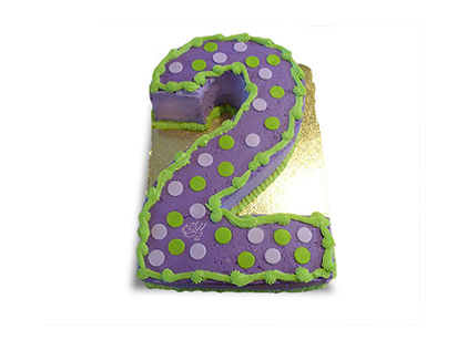 خرید کیک تولد در اصفهان - کیک عدد دو خال خالی | کیک آف