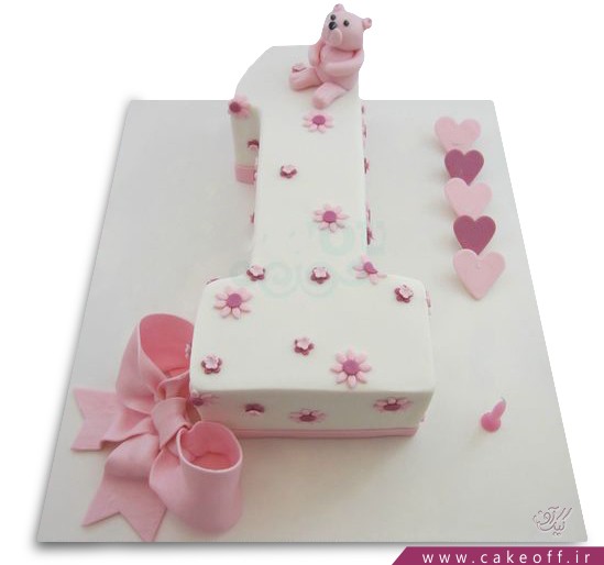 سفارش کیک تولد - کیک عدد یک خرسی | کیک آف
