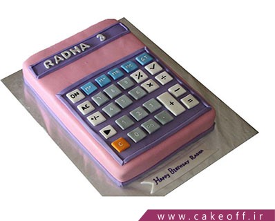 کیک روز حسابدار - کیک ماشین حساب صورتی | کیک آف