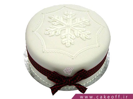 کیک جشن کریسمس - کیک تک برف | کیک آف