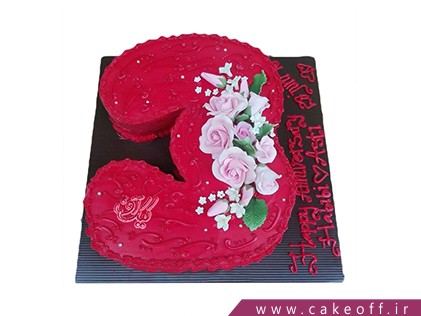 سفارش کیک اعداد - کیک عدد سه گل صورتی | کیک آف