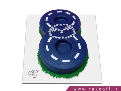 کیک تولد بچه گانه - کیک عدد هشت جاده آبی | کیک آف