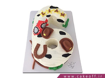 کیک تولد اعداد - کیک عدد شش لوک خوش شانس | کیک آف