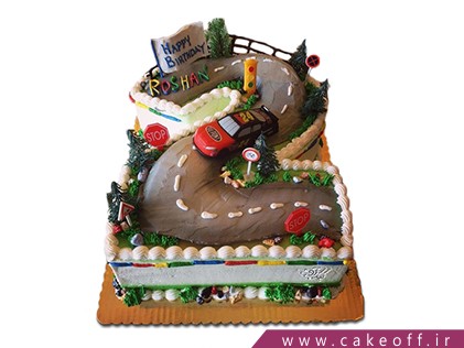 کیک تولد بچه گانه عدد دو ماشین مسابقه | کیک آف