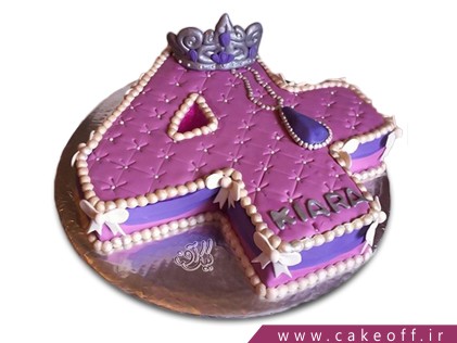 سفارش کیک تولد - کیک عدد چهار پرپل | کیک آف
