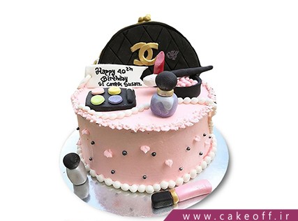 کیک تولد زنانه - کیک لوازم آرایش 2 | کیک آف
