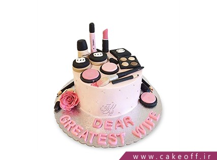 کیک تولد زنانه - کیک لوازم آرایش 8 | کیک آف