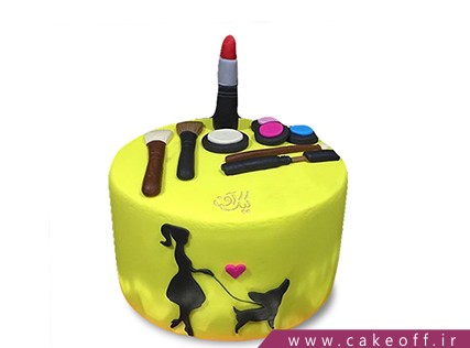 کیک تولد دخترانه - کیک لوازم آرایش 21 | کیک آف