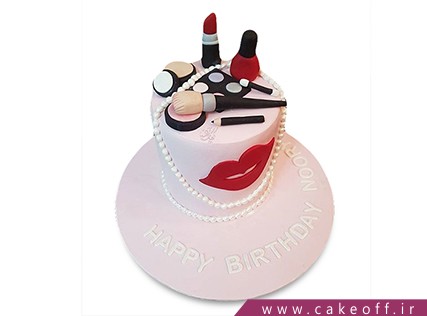 کیک تولد دخترانه - کیک لوازم آرایش 19 | کیک آف