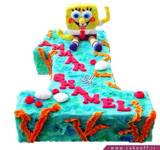  کیک تولد یک سالگی باب اسفنجی 