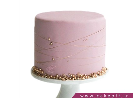 کیک تولد زیبا - کیک مروارید طلایی | کیک آف