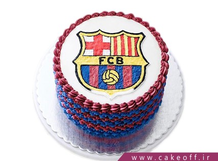 کیک فوتبالی آبی اناری پوشان | کیک آف