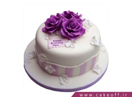 انواع کیک تولد - کیک رز بنفش | کیک آف