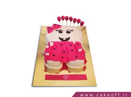 کیک جشن دندونی - کیک دندون پیراهن سرخابی | کیک آف