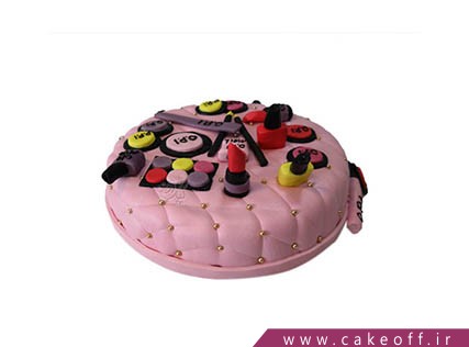 کیک تولد دخترانه - کیک لوازم آرایش 26 | کیک آف
