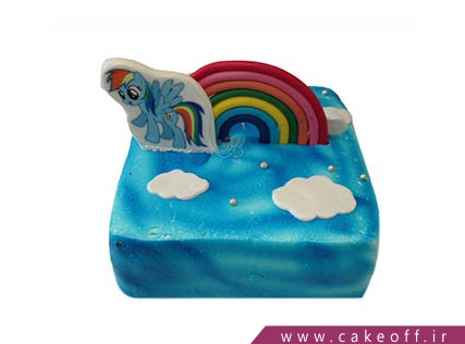 کیک دخترانه - کیک یونیکو بر فراز رنگین کمان | کیک آف