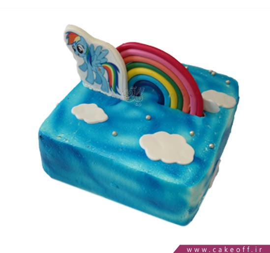 کیک دخترانه - کیک یونیکو بر فراز رنگین کمان | کیک آف