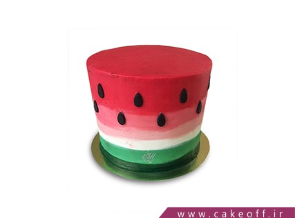 کیک شب یلدا - کیک هندوانه ای - کیک هندوانه‌ ی ایرانی | کیک آف