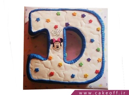 کیک تولد - کیک حرف دی - کیک حرف D میکی ستاره ای | کیک آف