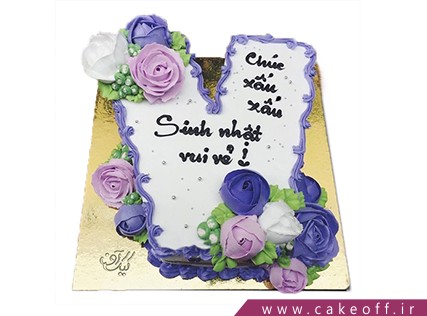کیک تولد - کیک حرف وی - کیک حرف V گلباران | کیک آف