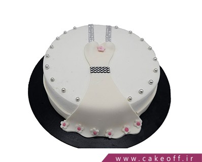 کیک وانیلی - کیک لباس عروس | کیک آف