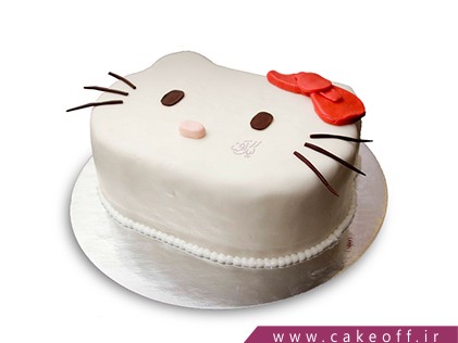 کیک تولد دخترانه - کیک کیتی پاپیون قرمز | کیک آف