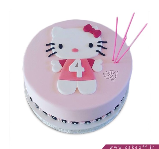  کیک تولد کیتی چهار ساله 