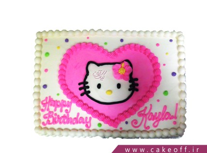 انواع کیک تولد دخترانه - کیک تولد دخترانه کیتی در قلب من | کیک آف