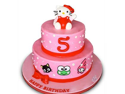 خرید کیک اینترنتی - کیک تولد کیتی و دوستان | کیک آف