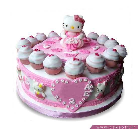  کیک تولد کیتی و کاپ کیک ها 