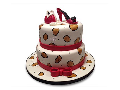 سفارش کیک فوندانت - کیک کیف و کفش قرمز | کیک آف