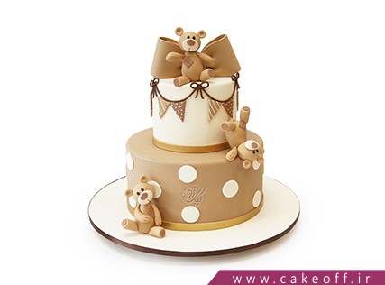 کیک حیوانات - کیک تولد بچه گانه - کیک تولد خرس های بازیگوش | کیک آف